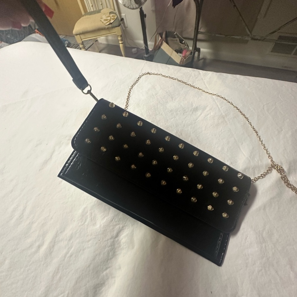 Black Studded Shoulder Bag